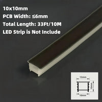 Outdoor Landscape Lighting LED 12V Low Voltage SC01 Black Silicone LED Channel with Flange Recessed Flexible Tube Cover 33ft/10M Roll 10x10mm