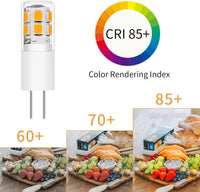 Outdoor Landscape Lighting LED 12V Low Voltage 10 Pack G4 1.3W Bi Pin 3000K/6000K LED Ceramic Capsule 120V Line Voltage Bulb Energy Efficient Light