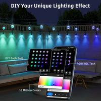 Outdoor Landscape Lighting LED 12V Low Voltage SLR103 LED RGBWIC Smart Bistro Acrylic String Lights Color Changing Outdoor Weatherproof 24V Edison Bulbs