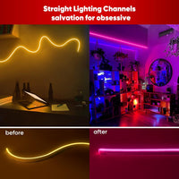 Outdoor Landscape Lighting LED 12V Low Voltage AC01 Aluminum Channel 3.3FT/1M For 6x12mm LED Silicon Neon Strip Lights Package