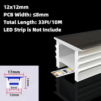 Outdoor Landscape Lighting LED 12V Low Voltage SC01 Black Silicone LED Channel with Flange Recessed Flexible Tube Cover 33ft/10M Roll 12x12mm