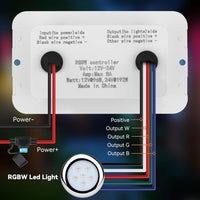 Outdoor Landscape Lighting LED 12V Low Voltage LED and Strip Light RGBW Switch Dimmer Wall Mounted Panel Controller for DC12V/24V 8A