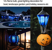 Outdoor Landscape Lighting LED 12V Low Voltage 2-Pack Tiki Torch Flame Fire Light AC/DC LED E26 Standard Base Light Bulbs Energy Saving Light Bulb for Holiday, Halloween, RV, Landscape and Post Lighting Package