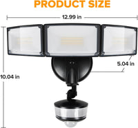 Outdoor Landscape Lighting LED 12V Low Voltage 74W Wired Outdoor LED Flood Light, 120V 5000K Motion-Sensor Security Light 8000LM, IP65