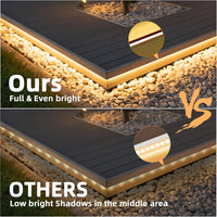 Outdoor Landscape Lighting LED 12V Low Voltage SLN05 Dotless Neon LED Strip Light 12mm (H) x 6mm (W) 3000K/6000K DC24V IP65 Outdoor Rated Dimmable Low Voltage Silicone Strip Light with Mounting Clip, Screws, End Cap and Power Adapter