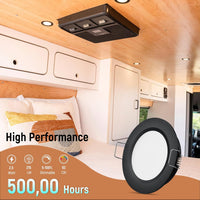 Outdoor Landscape Lighting LED 12V Low Voltage CBA10 8 Pack 2.5W Round Recessed Cast Aluminum Cabinet Light Energy Saving Dimmable LED Downlighting