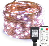 Outdoor Landscape Lighting LED 12V Low Voltage Fairy Lights LED 4.5V Low Voltage Dimmable Copper Wire Starry String Lights 2700K or 5000K IP65 Waterproof with Remote Control and Adapter Cool White 5000K