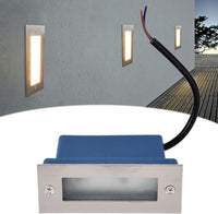 Outdoor Landscape Lighting LED 12V Low Voltage STSH01 Line Voltage 120V Outdoor Recessed Brick Wall Light 3W 3000K Warm White Integrated LED Step/Stair Lighting Fixture