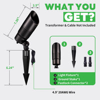 Outdoor Landscape Lighting LED 12V Low Voltage ALSR04 RGB+2700K-5000K LED Landscape Spotlights Package, 5W Low Voltage 12V Cast Aluminum Directional Outdoor Landscape Lighting IP65 Waterproof