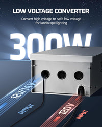 Outdoor Landscape Lighting LED 12V Low Voltage TSWZ300 300W AC 3 Zone Digital Smart Wi-Fi 2.4Ghz 12V/14V Independent Outputs, Low Voltage Stainless Steel Outdoor Transformer with Photocell & Timer