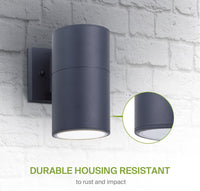 Outdoor Landscape Lighting LED 12V Low Voltage SCSH03 120V Line Voltage LED Aluminum Cylinder Up Down Light Mono Directional Sconce Lighting Medium Base Sockets