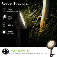 Outdoor Landscape Lighting LED 12V Low Voltage ALF01 4-Pack 7.4W 430LM LED Landscape Lighting, Die-Cast Aluminum Wall Wash Spot Light