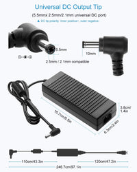 Outdoor Landscape Lighting LED 12V Low Voltage LED Strip Lights 24V 6A 144W Power Supply, LED Strip Adapter, 100-240V AC to 24V DC Transformer with DC Output Jack for Neon Rope Light Compatible with 5.5mmx2.5mm, LED Light