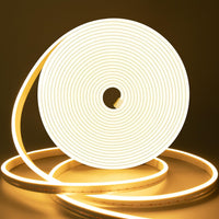 Outdoor Landscape Lighting LED 12V Low Voltage SLN05 Dotless Neon LED Strip Light 12mm (H) x 6mm (W) 3000K/6000K DC24V IP65 Outdoor Rated Dimmable Low Voltage Silicone Strip Light with Mounting Clip, Screws, End Cap and Power Adapter