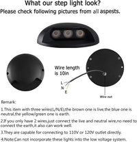 Outdoor Landscape Lighting LED 12V Low Voltage STAH05 120V LED Aluminum Outdoor Step Lights, 3000K Warm White Stair Lighting Package, 3W LED Lights for Step Stair, IP65 Waterproof