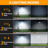 Outdoor Landscape Lighting LED 12V Low Voltage 74W Wired Outdoor LED Flood Light, 120V 5000K Motion-Sensor Security Light 8000LM, IP65