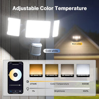 Outdoor Landscape Lighting LED 12V Low Voltage 65W Wired Smart Wi-Fi Outdoor LED Flood Light, 120V 2700K-6500K Tunable Security Light 6500LM, IP65 Compatible with Alexa/Google Home