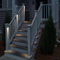 Outdoor Landscape Lighting LED 12V Low Voltage DLA06 6-Pack 2W Low Voltage 2700K/3000K Warm White Integrated LED Outdoor Deck Down Lights Package, 12V LED Step Patio Landscape Lights