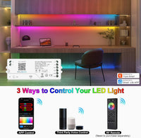 Outdoor Landscape Lighting LED 12V Low Voltage DR04W Tuya SPI Wi-Fi RGBW LED Controller Compatible with Alexa and Google Assistant, Support WS2913 WS2814 WS2815 LED Strip STA Mode