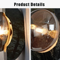 Outdoor Landscape Lighting LED 12V Low Voltage SCH13 Smoked Luster Veining Globe Solid Green Marble Indoor and Outdoor Wall Sconce Light 6.9