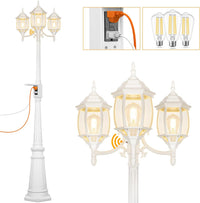 Outdoor Landscape Lighting LED 12V Low Voltage PLH01 Classic Black or White Aluminum 3-Head Post Light 95