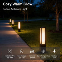 Outdoor Landscape Lighting LED 12V Low Voltage CPLA12 DC12V Low Voltage Integrated LED 3000K Outdoor Aluminum Bollard Path Light Bolted Mount Base IP65 Waterproof 26