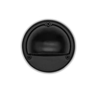 STBP06 Rein Cast Brass Round Half Moon Step Deck Light Low Voltage Outdoor Landscape Lighting - Black / No Thanks
