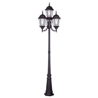 Outdoor Landscape Lighting LED 12V Low Voltage Hamilton Medium Base 4 Light Bulb Socket Outdoor 4 Head Post 24.5