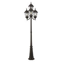 Outdoor Landscape Lighting LED 12V Low Voltage Hamilton Medium Base 4 Light Bulb Socket Outdoor 4 Head Post 24.5