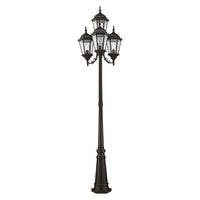 Outdoor Landscape Lighting LED 12V Low Voltage Hamilton Medium Base 4 Light Bulb Socket Outdoor 4 Head Post 24.5