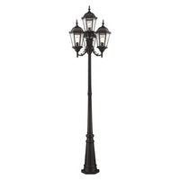 Outdoor Landscape Lighting LED 12V Low Voltage Hamilton Medium Base 4 Light Bulb Socket Outdoor 4 Head Post 24.5
