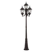 Outdoor Landscape Lighting LED 12V Low Voltage Hamilton Medium Base 4 Light Bulb Socket Outdoor 4 Head Post 24.5