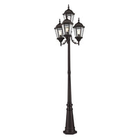 Outdoor Landscape Lighting LED 12V Low Voltage Hamilton Medium Base 4 Light Bulb Socket Outdoor 4 Head Post 24.5