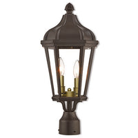 Outdoor Landscape Lighting LED 12V Low Voltage Morgan Candelabra Base 2 Light Bulb Socket Medium Outdoor Post Top Lantern 21