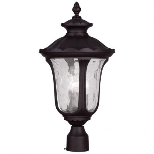 Outdoor Landscape Lighting LED 12V Low Voltage Oxford Candelabra Base 3 Light Bulb Socket Large Outdoor Post Top Lantern 22" x 11" Cast Aluminum and Clear Water Glass, Bronze Finish 120V for Garden, Exterior Post - 7859-07