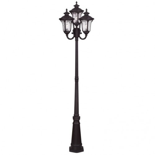 Outdoor Landscape Lighting LED 12V Low Voltage Oxford Medium Base 4 Light Bulb Socket Outdoor 4 Head Post 93" x 23" Cast Aluminum and Clear Water Glass, Bronze Finish 120V for Garden, Exterior Post - 7869-07