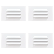 STA11 4x/8x/12x Package 3.5W 12V Low Voltage Rectangular Waterproof Horizontal 3000K Warm White Integrated LED Aluminum Step Light Wall Lighting Fixture - White / 4 Pack