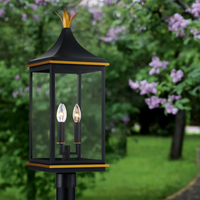 Outdoor Landscape Lighting LED 12V Low Voltage Simpson 3 Light Outdoor Post Light 10