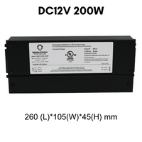 Outdoor Landscape Lighting LED 12V Low Voltage TSDC01 12V/24V DC Low Voltage Dimmable Transformers UL Listed LED Driver Outdoor Rated 12V DC 200W No Pigtail Plug