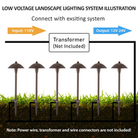 Outdoor Landscape Lighting LED 12V Low Voltage ALPCC10 6-Pack 5W Selectable 5CCT 2200K/2700K/3000K/4000K/5000K LED Landscape Bronze Pathway Light Package, 12V-24V AC/DC Low Voltage Path Lights