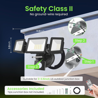 Outdoor Landscape Lighting LED 12V Low Voltage 40W Wired Outdoor LED Flood Light, 120V Remote-Operated Dimmable Adjustable 3000K-6000K Motion-Sensor Security Flood Light 4000LM, IP65 Waterproof