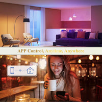 Outdoor Landscape Lighting LED 12V Low Voltage RGBCW MR16 5W Smart WIFI LED Light Bulb 4 Pack, Energy Saving RGBCW Color Changing 12V Outdoor LED Bulb Compatible with Alexa, Google Assistant, and Siri