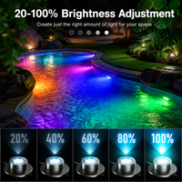 Outdoor Landscape Lighting LED 12V Low Voltage ULBA05 ABS Underwater Landscape 12-24V AC/DC 3W RGB+Warm White Integrated Color-changing Fountain Light Pond Lighting IP68 with Remote Control and Transformer Included