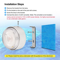 Outdoor Landscape Lighting LED 12V Low Voltage ULBA03 Aluminum Underwater Landscape 12-24V AC/DC 12W/24W Automatic Color-Changing RGB Integrated LED Fountain Light Pond Lighting IP68 for Wall Mounting