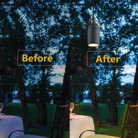 Outdoor Landscape Lighting LED 12V Low Voltage HLA06 2-Pack Low Voltage Black Rounded Pendant with MR16 3W 300LM 3000K Warm White LED Aluminum Light Hanging Patio Light Package