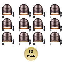 Outdoor Landscape Lighting LED 12V Low Voltage DLA08 5W 250LM Low Voltage 12V-24V 5CCT 2700K/3000K/3500K/4000K/5000K Integrated LED Outdoor Fence Deck Down Light Package, Step Patio Landscape Lights 12 Pack Bronze