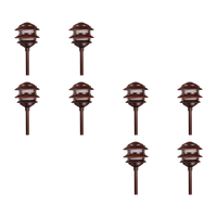 Outdoor Landscape Lighting LED 12V Low Voltage KL302 4x/8x/12x Package 12V AC/DC Aluminum Low Voltage Landscape Lighting 3 Tier Pagoda Path Light 3W 2700K Bulb Brown 8 Pack