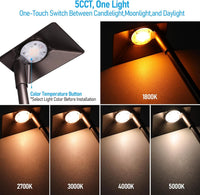 Outdoor Landscape Lighting LED 12V Low Voltage ALP02 6-Pack 5W Low Voltage 12V LED 5CCT 1800K/2700K/3000K/4000K/5000K Cast Aluminum Landscape Pathway Lights Package