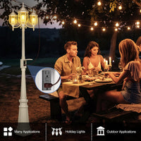 Outdoor Landscape Lighting LED 12V Low Voltage PLH01 Classic Black or White Aluminum 3-Head Post Light 95