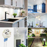 Outdoor Landscape Lighting LED 12V Low Voltage Ceramic Socket Adapter for G4, G6.35, MR11, MR16 Bulbs Package – 12V-250V Heat-Resistant Light Bulb Holder for Halogen and LED – Replacement Connector